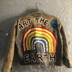ART THE EARTH hand painted Denim Jacket